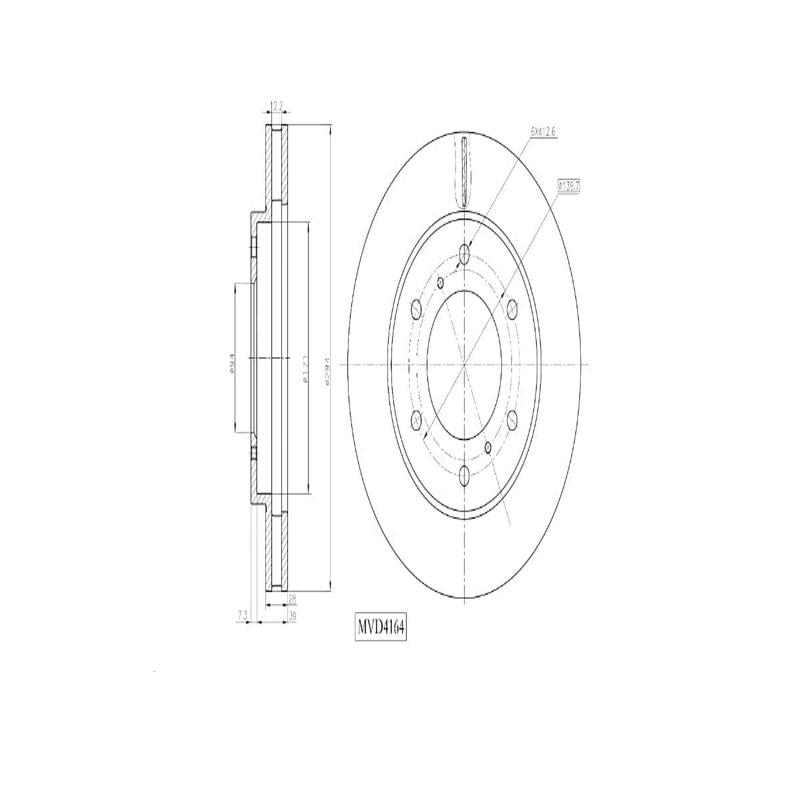 Brake Disc Vented Front Mitsubishi Triton 2.4,2.5D,3.2D,3.5 2007 2015 (Single)