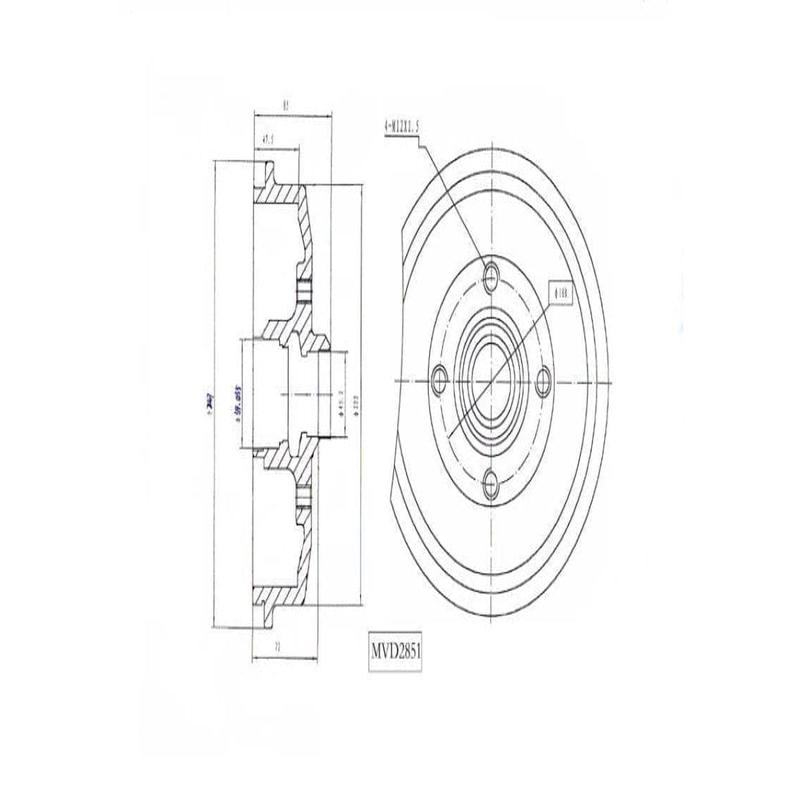 Brake Drum Rear Ford Bantam,Mazda Rustler 1986 1994 (Single)