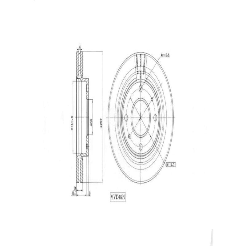 Brake Disc Vented Front Hyundai Matrix 1.6,1.8 G4Ed,G4Gb 2002 2008 (Single)