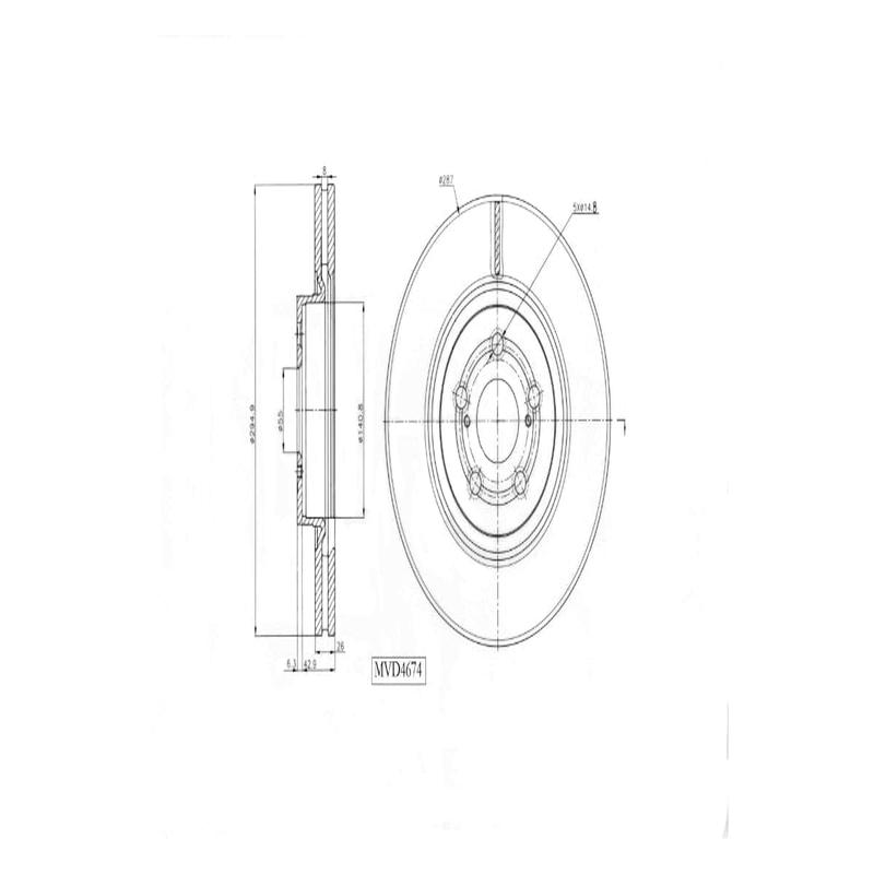 Brake Disc Vented Front Toyota Avensis 2006 2009 (Single)