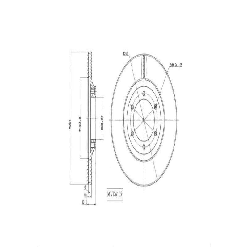 Brake Disc Vented Front Isuzu Kb21,22,26,27,Relay,Wfr 1981 1990 (Single)