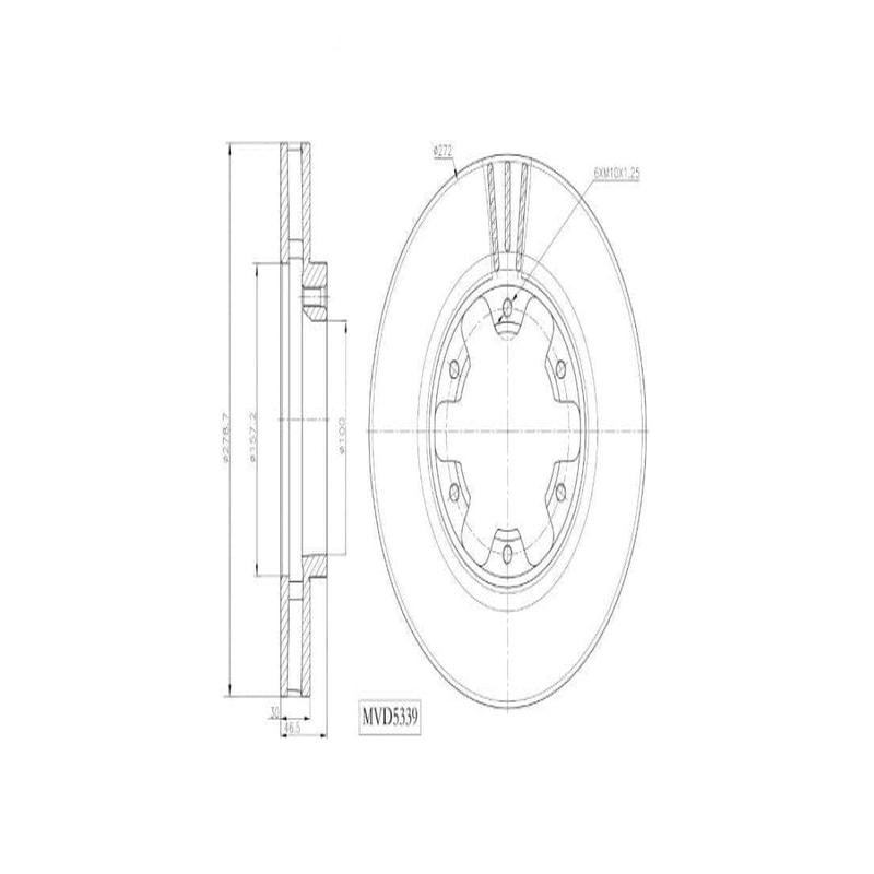 Brake Disc Vented Front Nissan Nv350,Impendulo,Panelvan 2013> (Single)