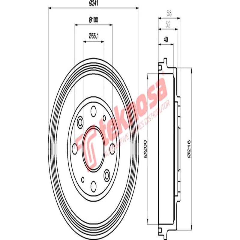 Brake Drum Ford Fiesta Focus Kuga Mazda Etude