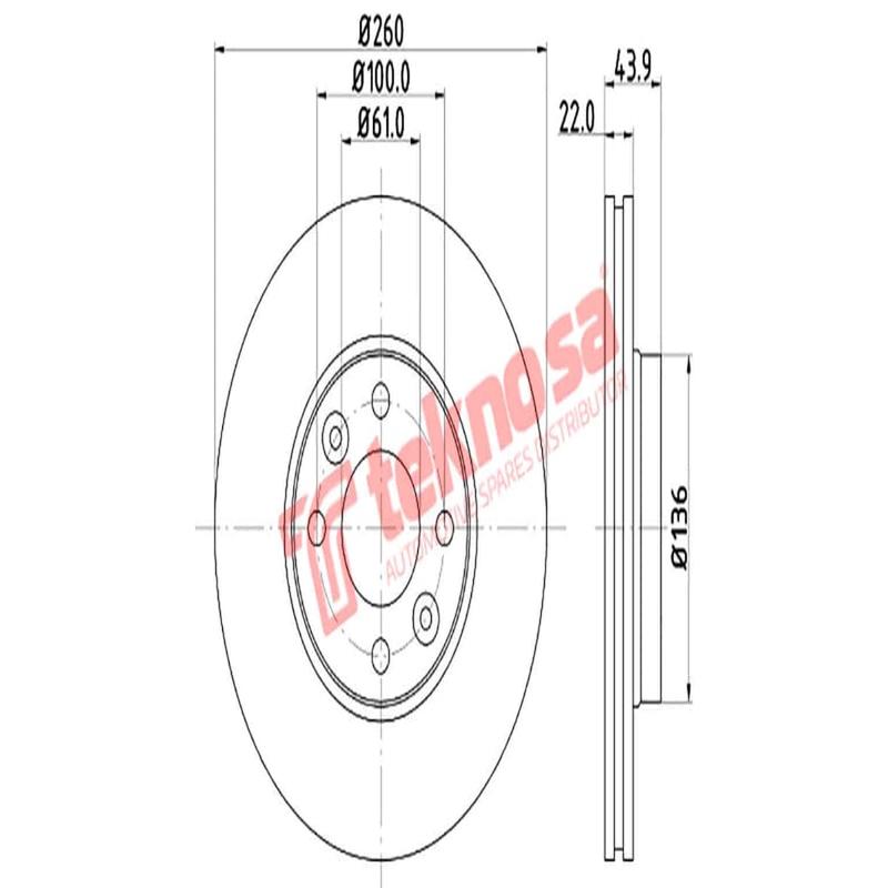 Brake Disc Nissan Np200 09 (Front Vented)
