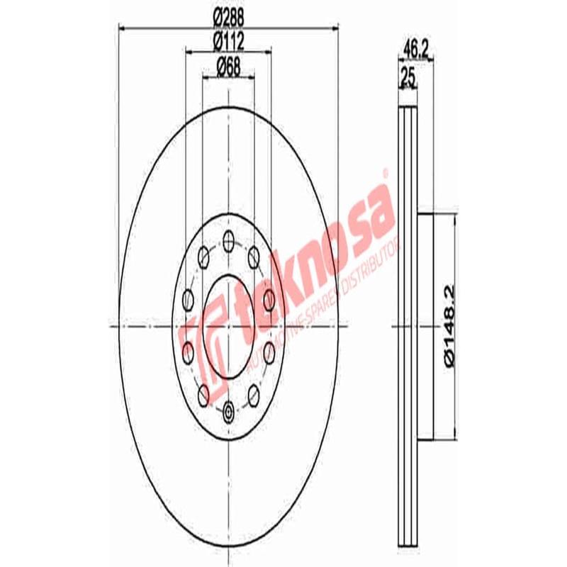 Brake Disc Audi A4 1.8T 2.0 Tdi 08 1.9Td (Front Vented)