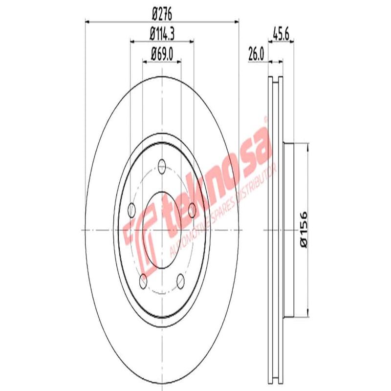 Brake Disc Mitsubishi Lancer (Front Vented)