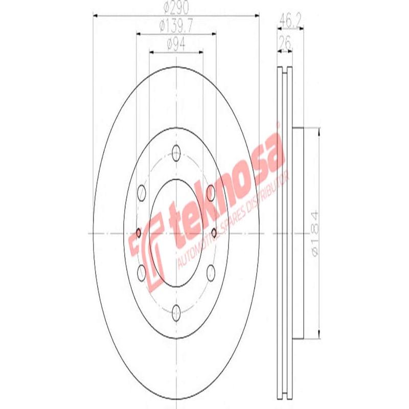 Brake Disc Mitsubishi Pajero Shogun (Front Vented)