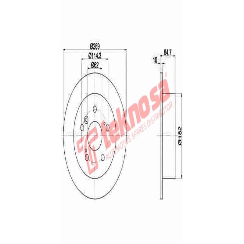 Brake Disc Toyota Camry 2.4I (Rear Solid)