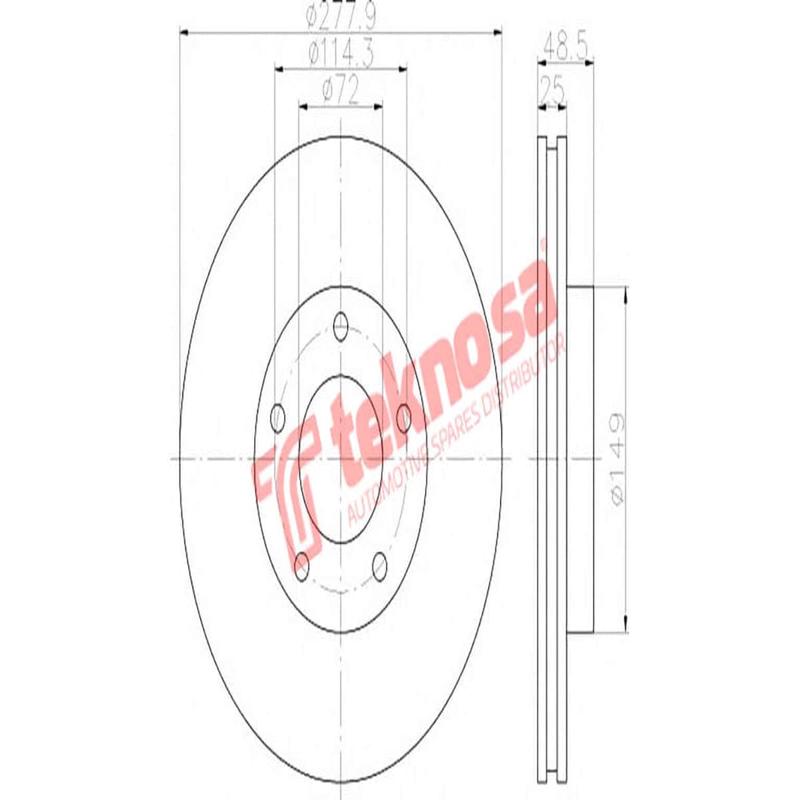 Brake Disc Mazda 3 1.6 2.0 07 (Front Vented)