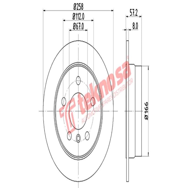 Brake Disc Mercedes W169 W245 (Rear Solid)