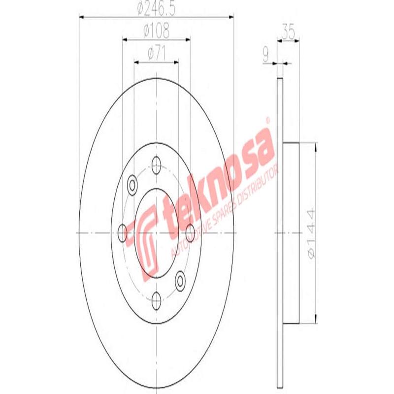 Brake Disc Peugeot 1007 06 Cit C2 1.4 04 (Rear Solid)