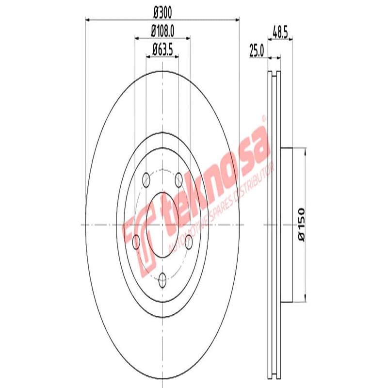 Brake Disc Volvo C30 C70 S40 V50 (Front Vented)