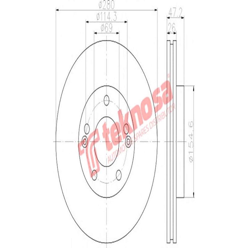 Brake Disc Kia Carens Sportage (Front Vented)