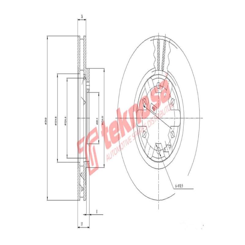 Brake Disc Nissan Hardbody V6 96 (Front Vented)