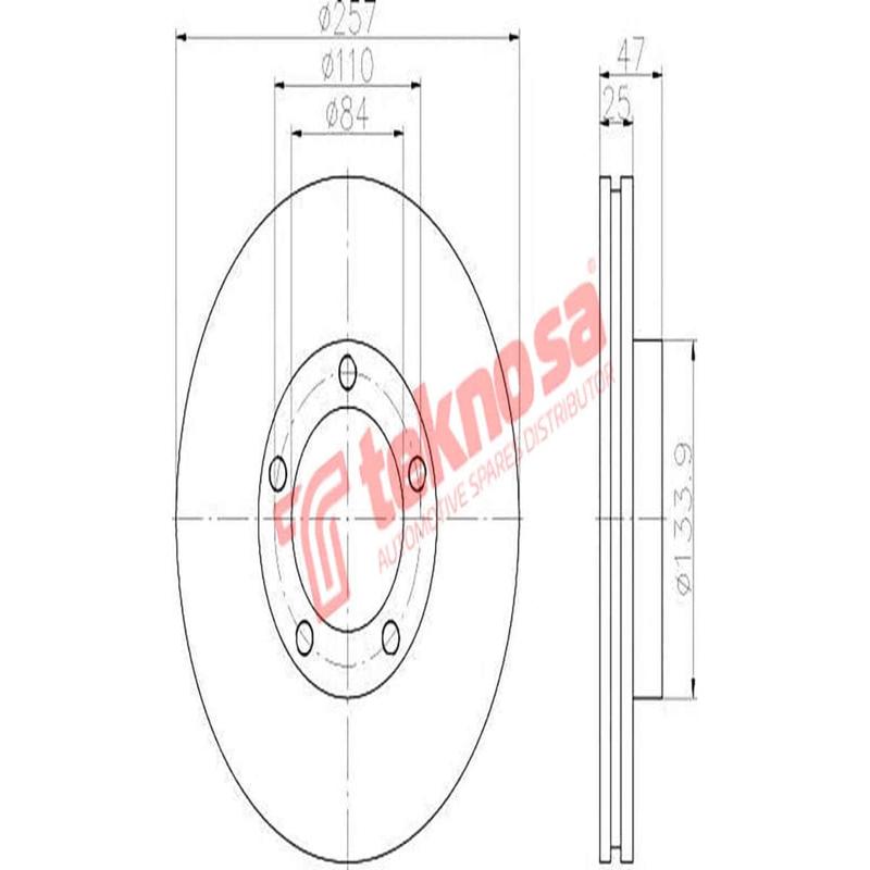 Brake Disc Toyota Hiace Hilux 88 (Front Vented)
