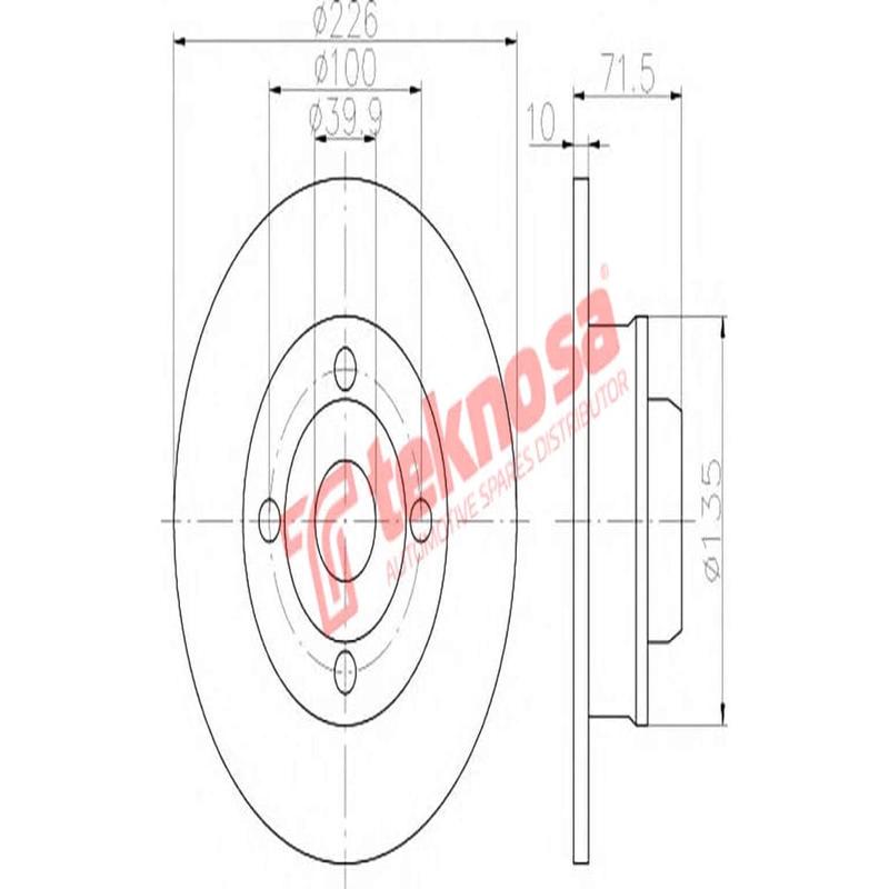 Brake Disc Vw Golf 2 3, Jetta 2 3 Passat 02 Polo 99 (Rear Solid)