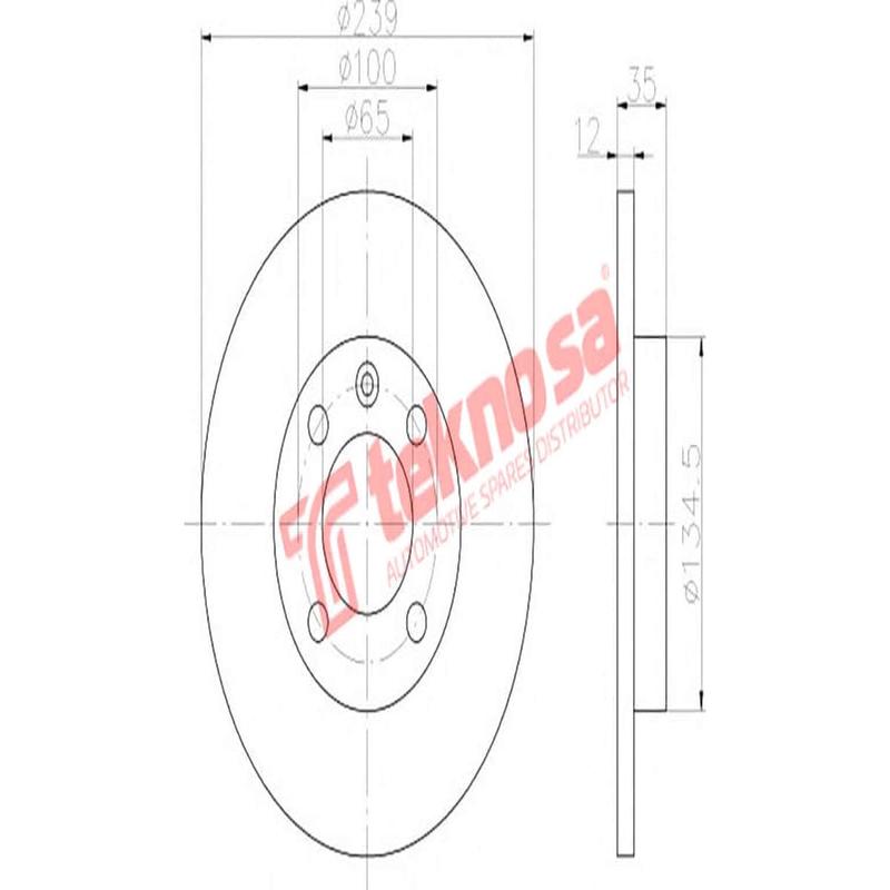 Brake Disc Vw Golf I Ii Iii Caddy 83 (Front Solid)