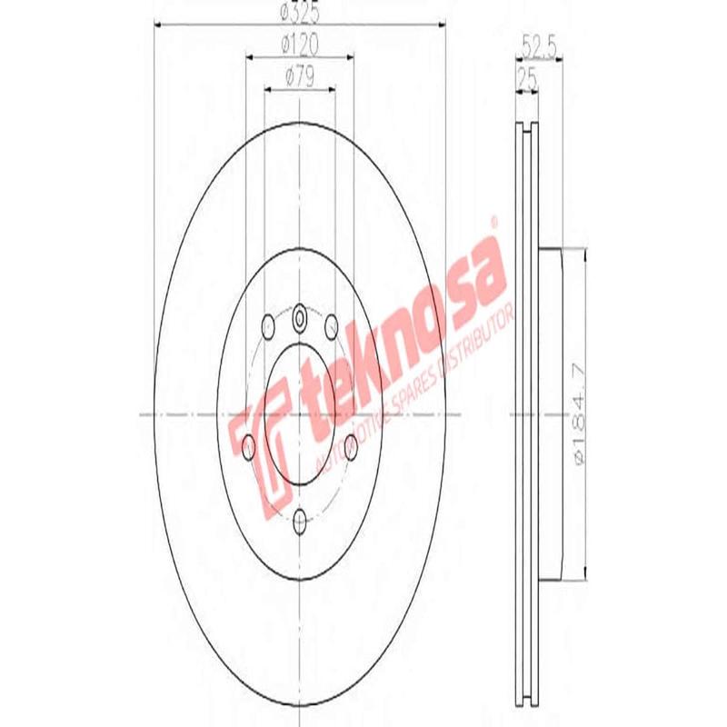 Brake Disc Bmw 330I Ci D E46 E90 05 (Front Vented)