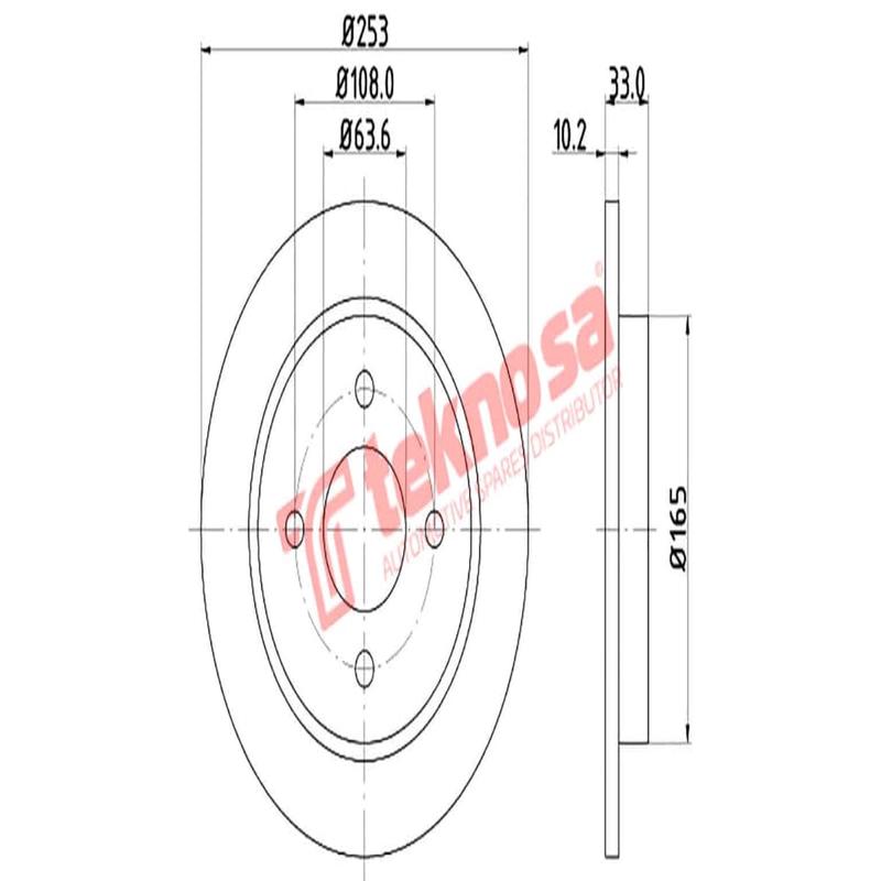 Brake Disc Ford Focus Fiesta Sierra Saphire (Rear Solid)