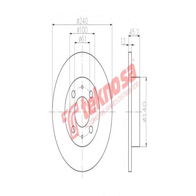 Brake Disc Sentra 1.3 1.6 87 92 (Front Solid)