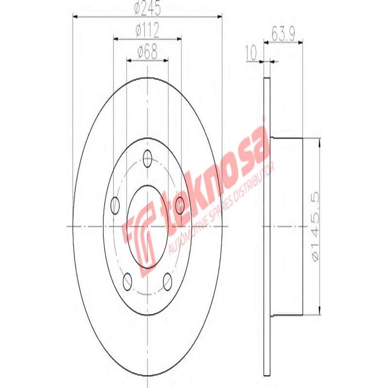 Brake Disc Audi 500E A6 92 (Rear Solid)