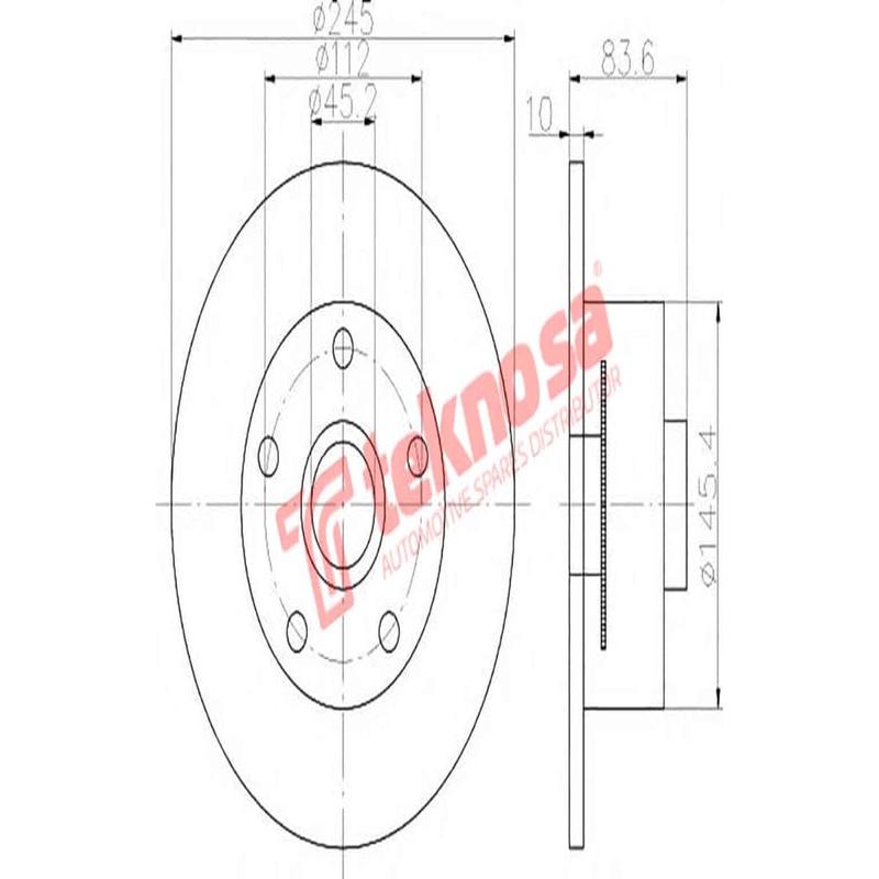 Brake Disc Audi A4 1.8 1.8T 2.4 2.6 2.8 95 01 (Rear Solid)