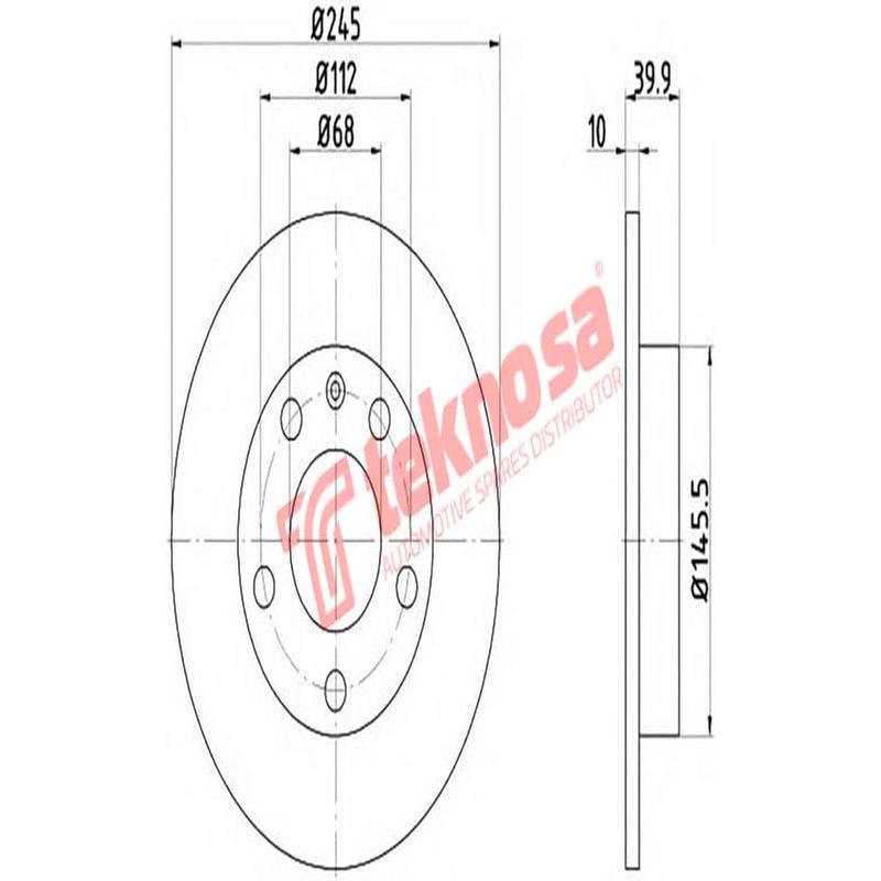 Brake Disc A4 1.8T 1.9Tdi 2.0 2.0Tdi (Rear Solid)