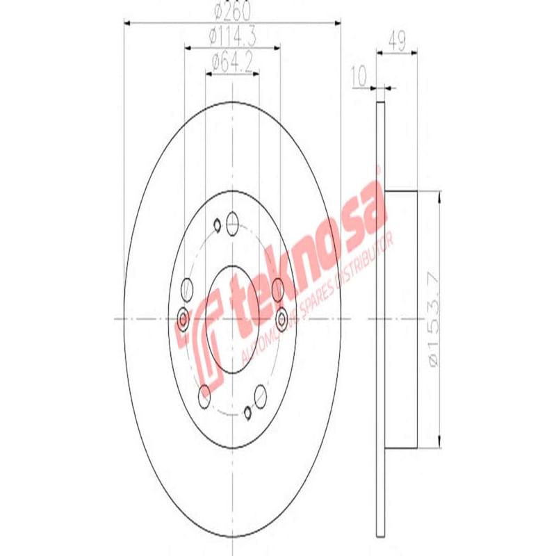 Brake Disc Honda Accord 2.4 03 (Rear Solid)