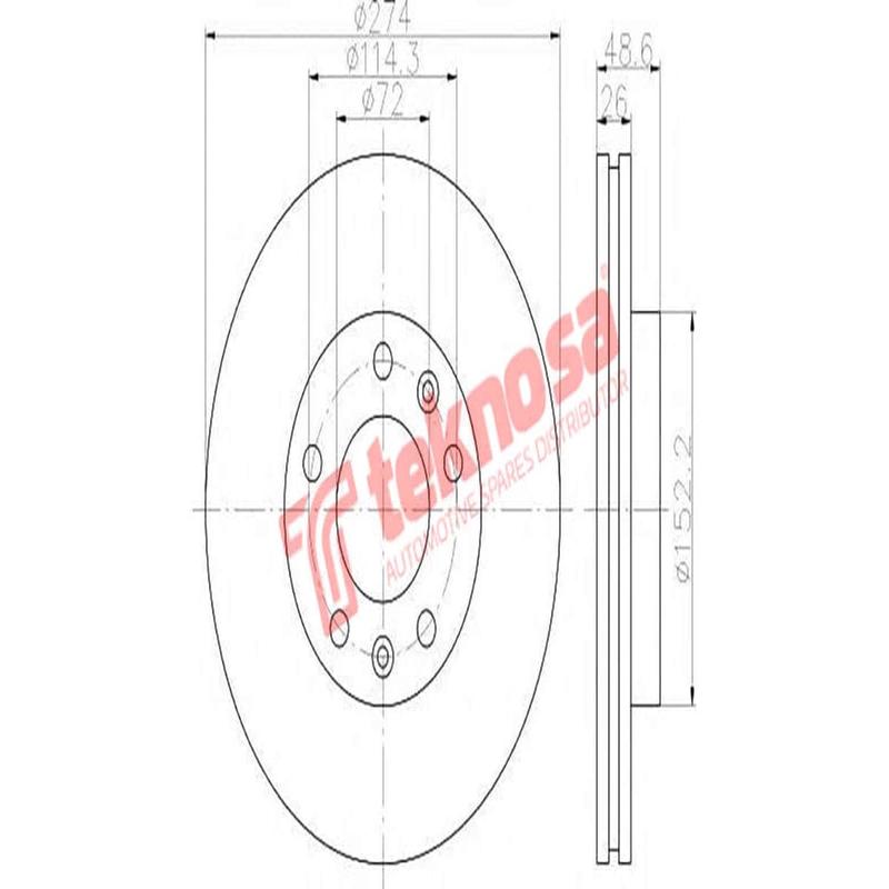 Brake Disc Kia Sedona 2.5I 2.9Dt 04 (Front Vented)
