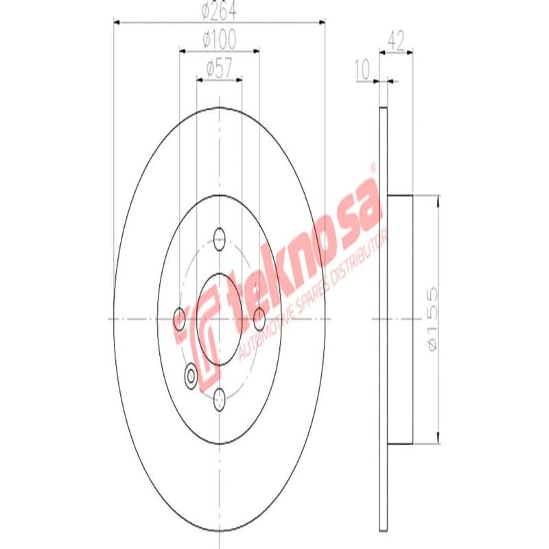 Brake Disc Opel Astra H 1.6 Meriva 1.6 03 (Rear Solid)