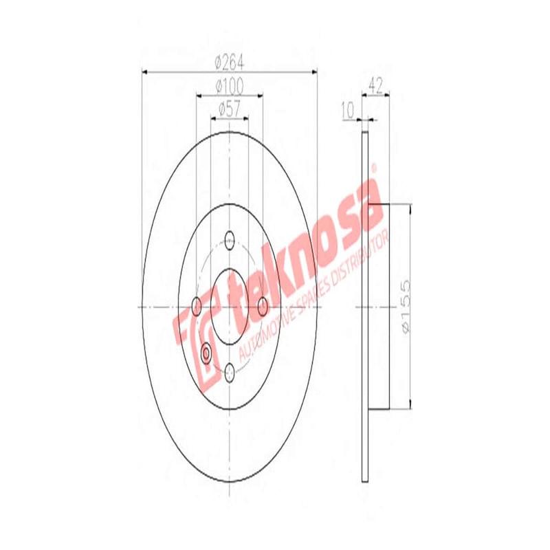 Brake Disc Opel Astra H Gtc Meriva 1.6 1.8 04 (Front Vented)