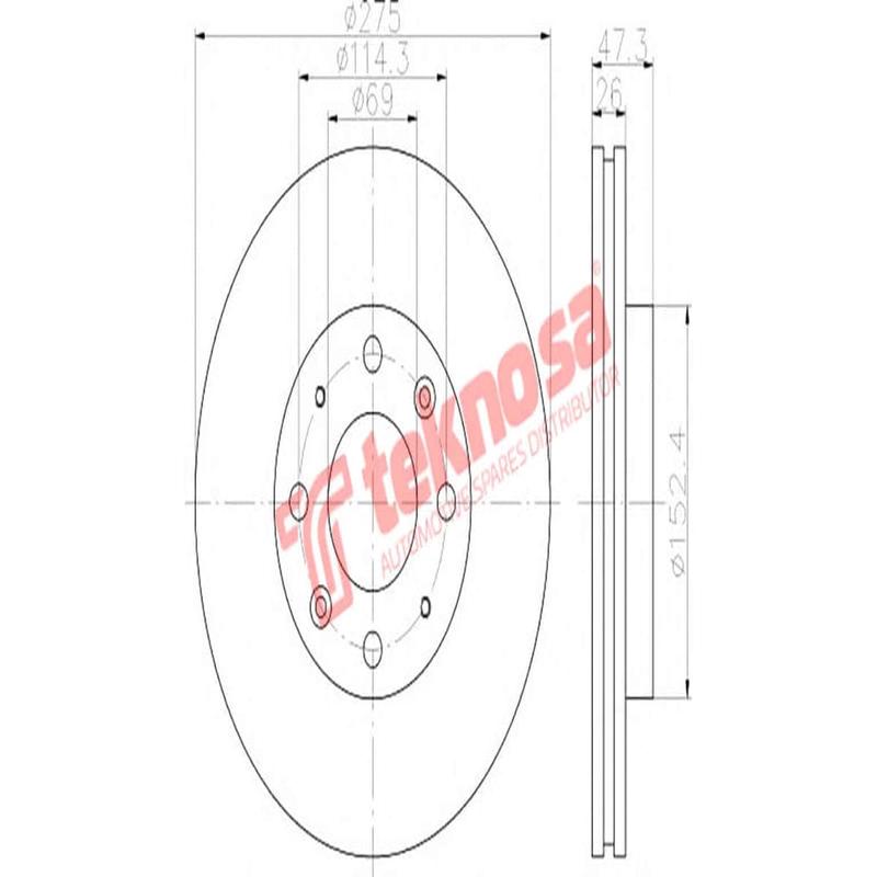 Brake Disc Kia Cerato 1.6I 2.0 Crdi 05 (Front Vented)