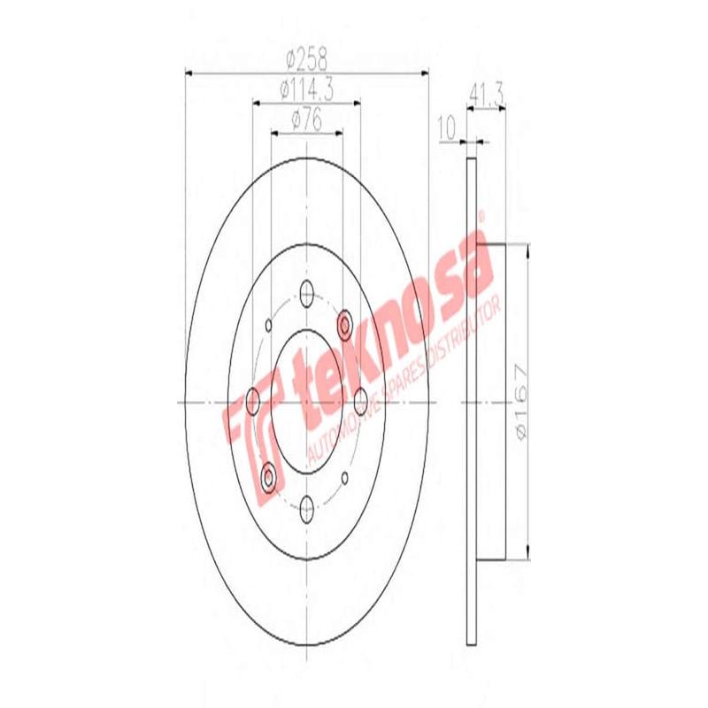 Brake Disc Kia Cerato 2.0 04 1.6 06 (Rear Solid)