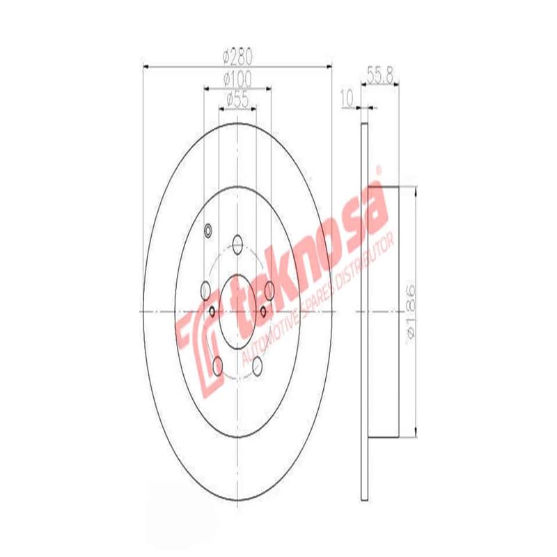 Brake Disc Toyota Avensis 06 (Rear Solid)