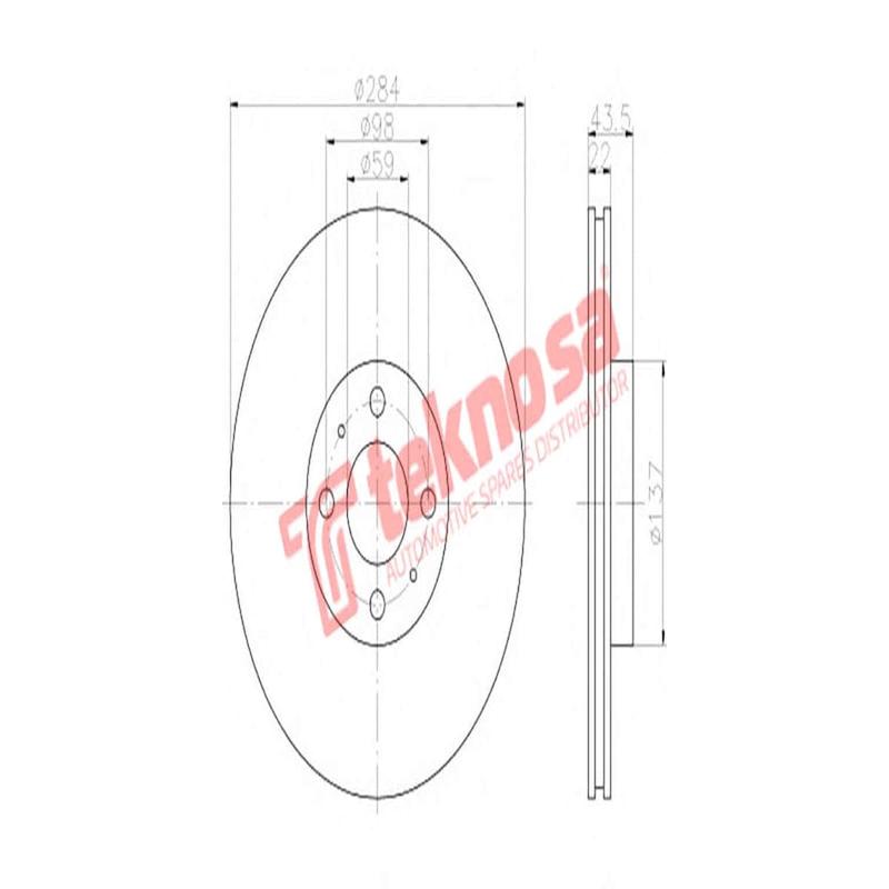 Brake Disc Fiat Stilo 1.9 Jtd 03 (Front Vented)