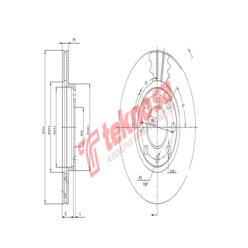 Brake Disc Opel CoRear Solida Kadett 1.3 85 (Front Vented)