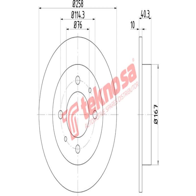 Brake Disc Hyundai Elantra 06 Tiburon 02 (Rear Solid)