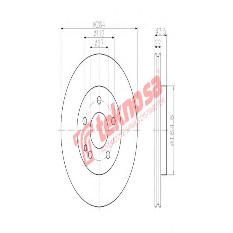 Brake Disc Merc W202 C200 220 240 250 280 (Front Vented)