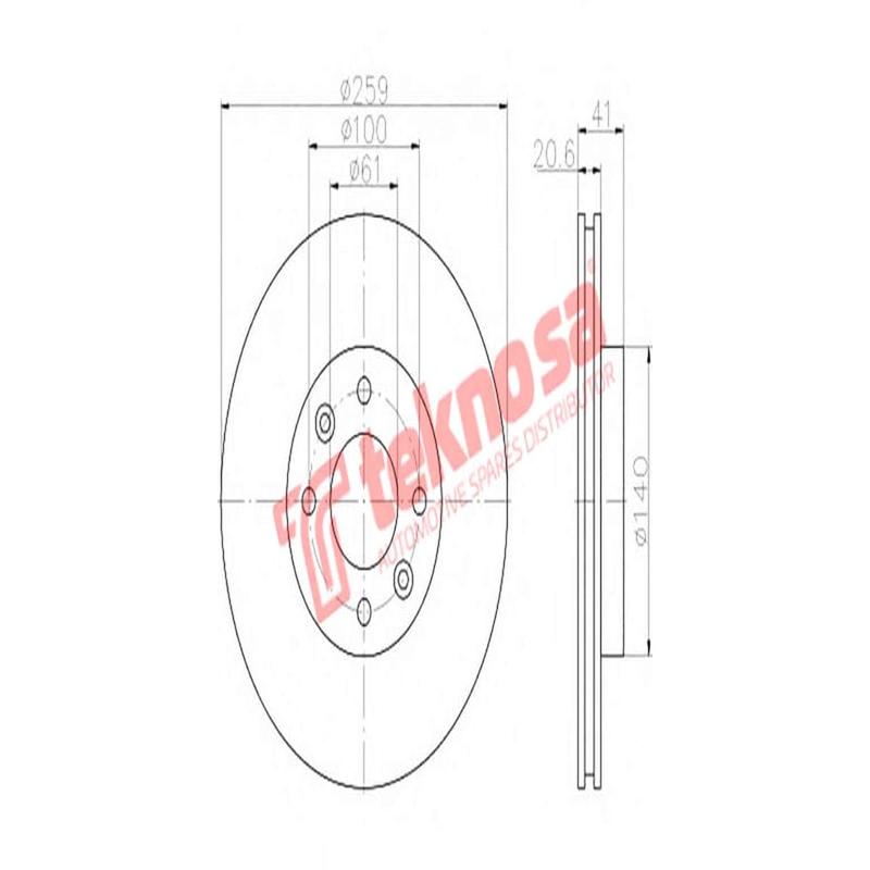 Brake Disc Renault Kangoo 01 (Front Vented)