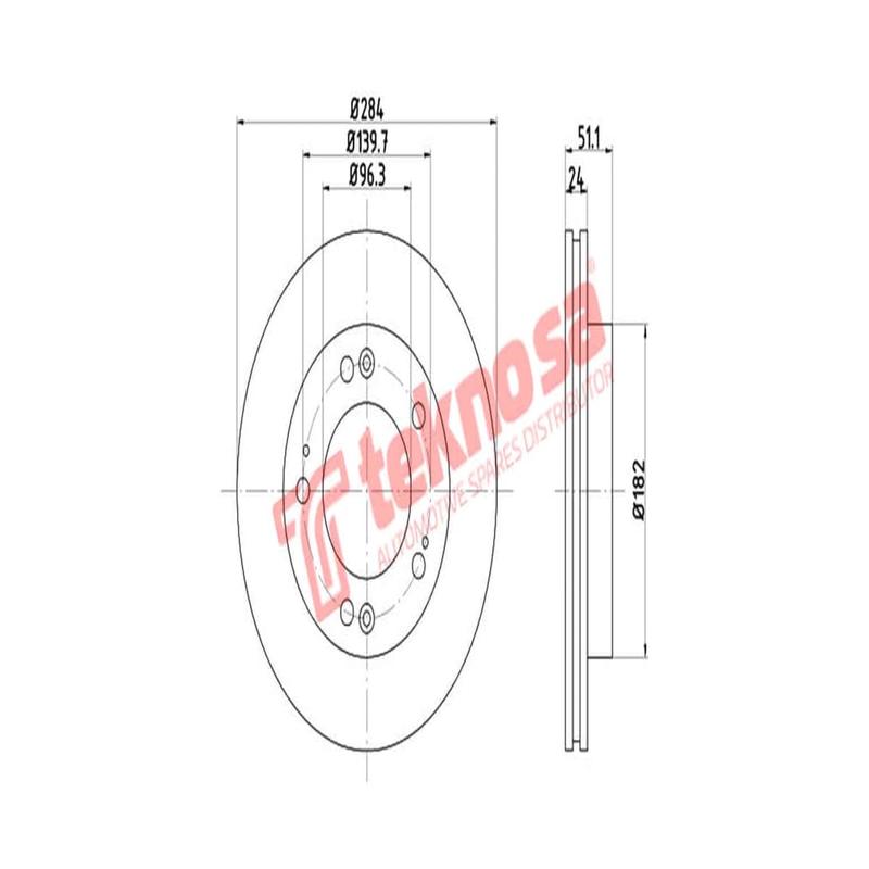Brake Disc Kia Sportage 99 (Front Vented)