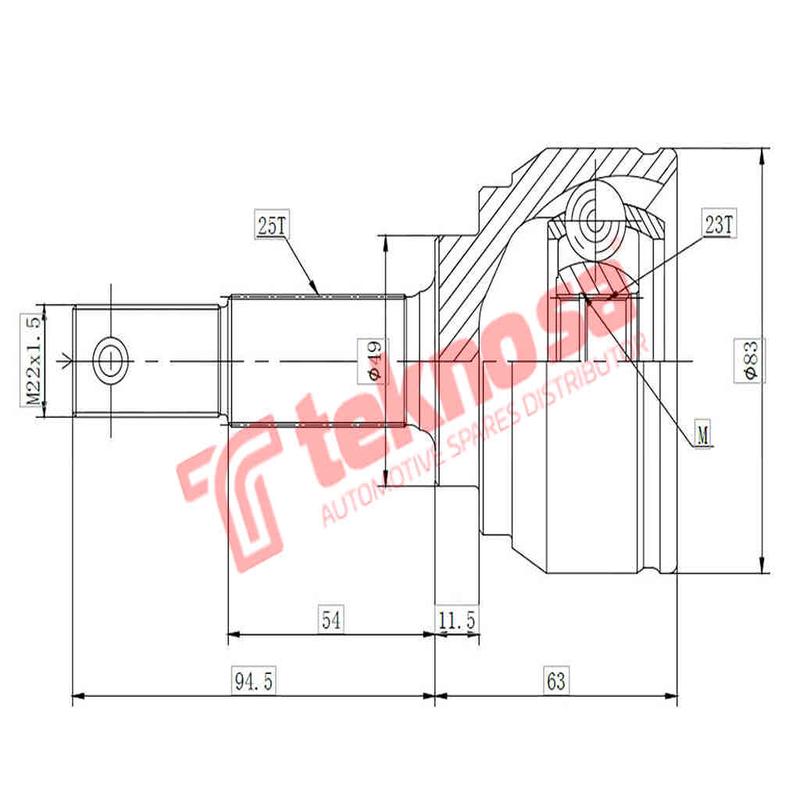 Outer CV Joint Nissan Tiida 1.8 MR18DE 200-2012 (NI5974)