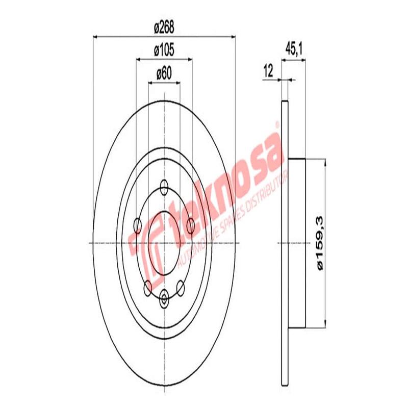 Brake Disc Opel Astra 1.4 1.6 11 (Rear Solid)
