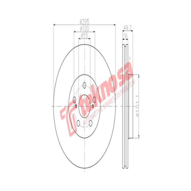 Brake Disc Toyota Avensis 10 (Front Vented)