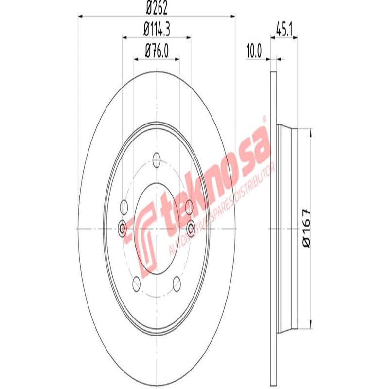 Brake Disc Hyundai Elantra I30 Veloster (Rear Solid)