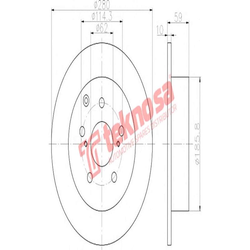 Brake Disc Toyota Avensis 04 (Rear Solid)
