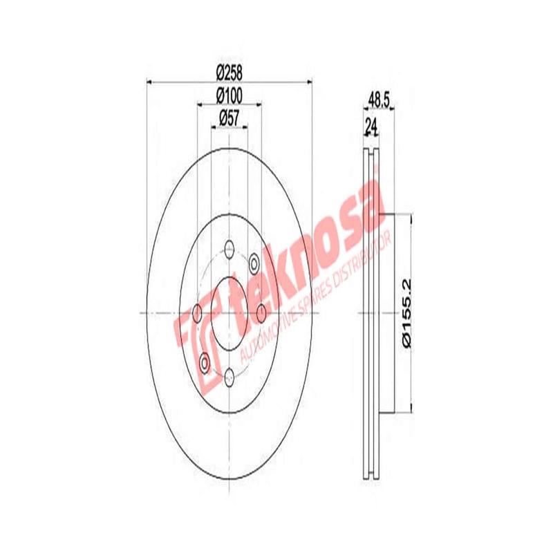 Brake Disc Kia Spectra 1.8 04 (Front Vented)