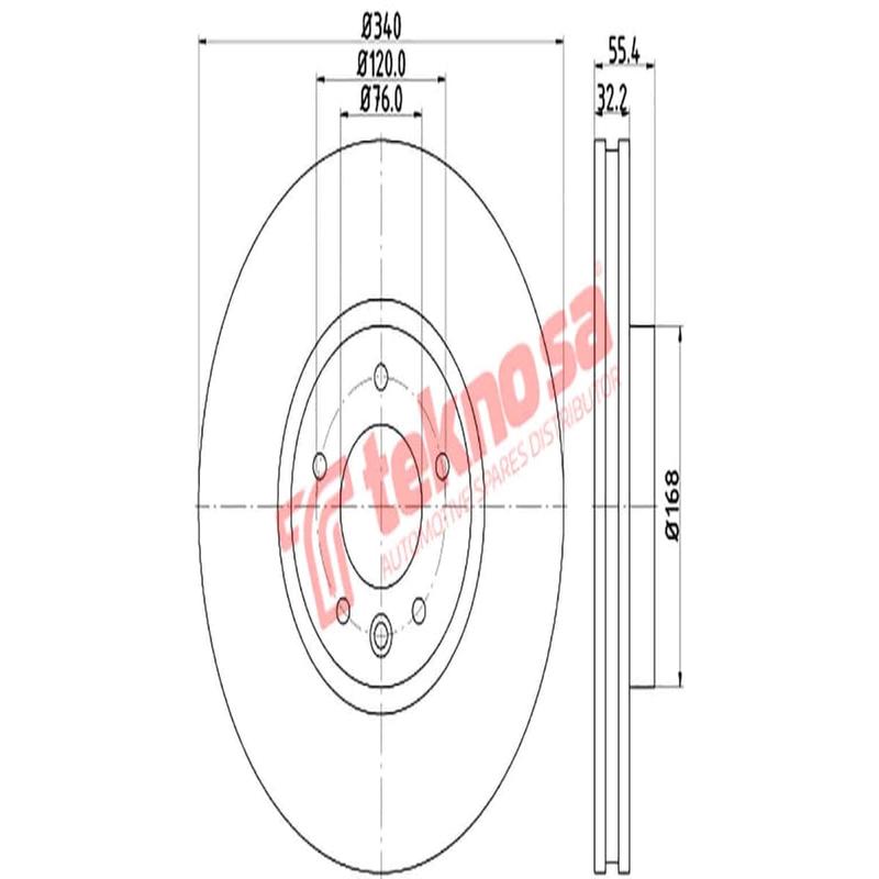 Brake Disc Vw Kombi Caravelle 12 (Front Vented)