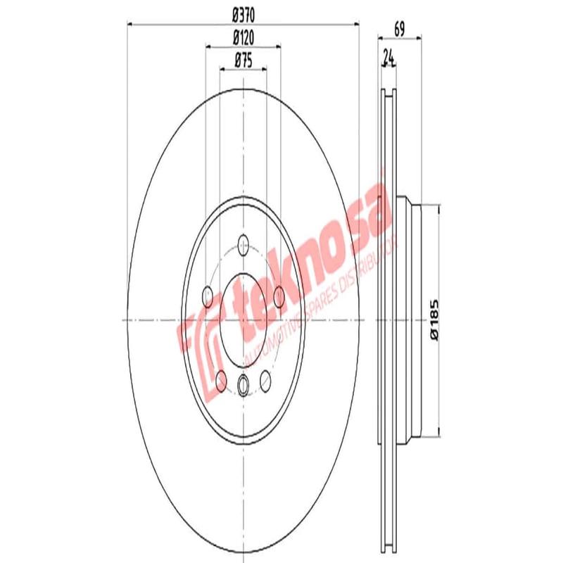 Brake Disc Bmw 5 6 7 Series 08 (Rear Vented)