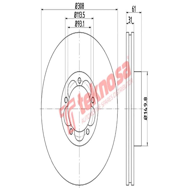 Brake Disc Ford Transit 13 (Front Vented)
