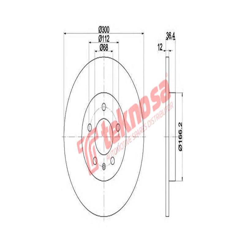 Brake Disc Rear Audi A4 A5 A6 A7 Q5 2008 2017